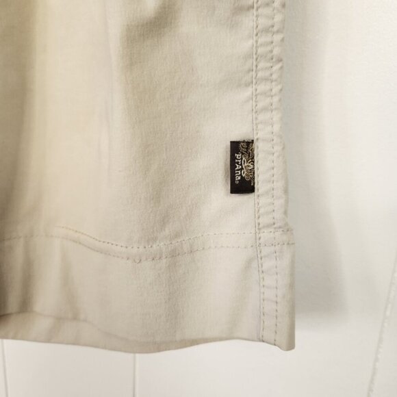 Prana Beige Mid Rise Cropped Hiking Pants Wide Leg Capri Summer Gorpcore - Picture 5 of 11